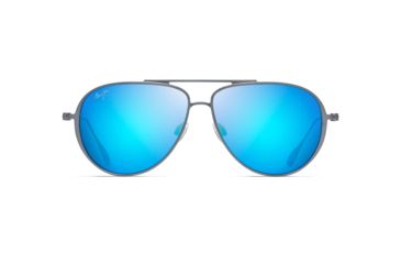 Image of Maui Jim Shallows Polarized Aviator Sunglasses, Dove Grey Frame, Blue Hawaii Lens, Dove Grey B543-27A
