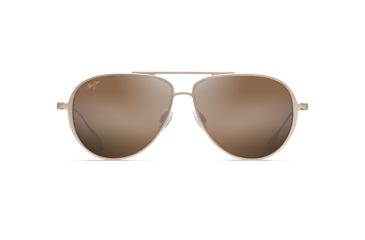 Image of Maui Jim Shallows Polarized Aviator Sunglasses, Satin Gold Frame, HCL Bronze Lens, Satin Gold H543-16A