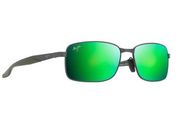 Image of Maui Jim Shoal Sunglasses, Brushed Gunmetal Frame, Maui Green Lens, Polarized, GM797-02F
