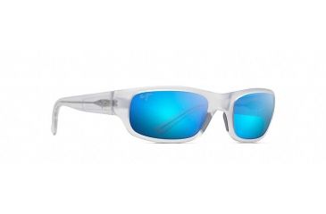 Image of Maui Jim Stingray Wrap  Sunglasses,Matte Crystal,Blue Hawaii Lens B103-05CM