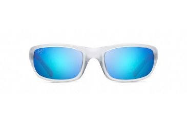 Image of Maui Jim Stingray Wrap  Sunglasses,Matte Crystal,Blue Hawaii Lens B103-05CM
