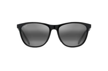 Image of Maui Jim Sugar Cane Polarized Square Sunglasses, Black Gloss Frame, Neutral Grey Lens, Black Gloss 783-02
