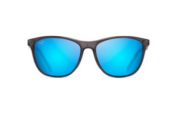 Image of Maui Jim Sugar Cane Polarized Square Sunglasses, Transparent Grey Frame, Blue Hawaii Lens, Transparent Grey B783-11