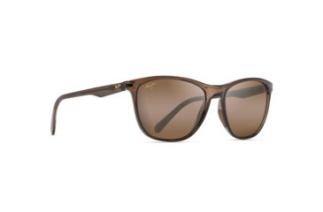Image of Maui Jim Sugar Cane Polarized Square Sunglasses, Transparent Mocha Frame, HCL Bronze Lens, Transparent Mocha H783-24C