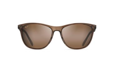 Image of Maui Jim Sugar Cane Polarized Square Sunglasses, Transparent Mocha Frame, HCL Bronze Lens, Transparent Mocha H783-24C