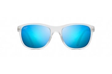 Image of Maui Jim Wakea Polarized Classic  Sunglasses,Frosted Crystal,Blue Hawaii Lens B745-05CM