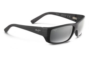 Image of Maui Jim Wassup Sunglasses - Matte Black Wood Grain Frame,Polarized Neutral Grey Lens 123-02W
