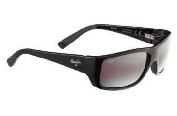 Image of Maui Jim Wassup Sunglasses - Gloss Black Frame,Polarized Maui Rose Lens R123-02