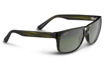 Image of Maui Jim Waterways Sunglasses, Olive Stripe, Maui HT Lenses, Olive Stripe HTS267-15C