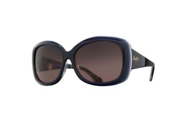 Image of Maui Jim You Move Me Sunglasses,Navy with White Trim &amp; Silk Print Interior,Maui Rose Lens, RS280-52