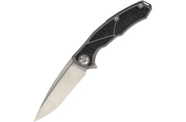 Image of Maxace Halictus Stonewash Titanium CF Folding Knife,3.75in,Bohler M390 Steel,Standard Edge,Spear Point,Stonewash,Titanium Handle MAX035