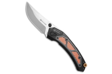 Image of Maxace Knives Maxace Blacklight-01 Frame Lock Knife PVD Ti + Copper-Brass Inlays 4.2" Satin, Black, Bohler M390, adult, BHQ-218274