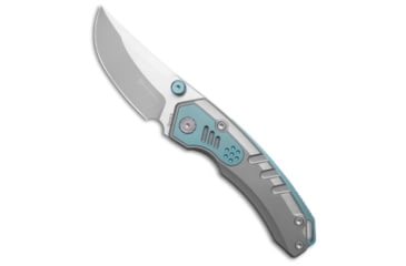 Image of Maxace Knives Maxace Blacklight-02 Frame Lock Knife Ti Blue 4.2" Satin OM03-1-A, Blue/Gray, Bohler M390, adult, BHQ-221341