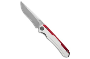 Image of Maxace Knives Maxace Kestrel Frame Lock Knife Red Aluminum/White G-10 3.75&quot; Satin, Red/White, CPM MagnaCut, adult, BHQ-205732