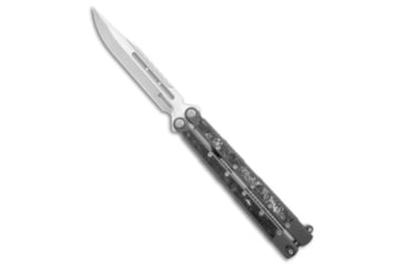 Image of Maxace Knives Maxace Shi Balisong Butterfly Knife Gray Carbon Fiber 4.5" Satin, Gray, Bohler M390, adult, BHQ-179766