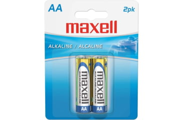 Image of Maxell AA Alkaline Batteries, Gold, 2 pack, 723407 - LR62BP