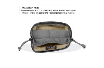 Image of Maxpedition Hook-&amp;-Loop 3x5in Zipper Pocket, Khaki-Foliage 3526KF