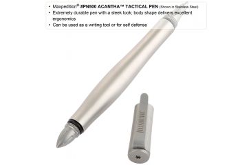 Image of Maxpedition Acantha 5 in. Tactical Pen, Stainless Steel-Silver PN500SST