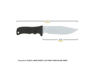 Image of Maxpedition Fixed Blade, Black FRN, Lg Short Clip, Plain MXLSCP
