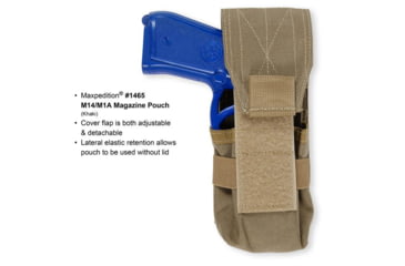 Image of Maxpedition M14/M1A Magazine Pouch, Khaki/Foliage, 3in x 2in x 7in, 1465KF