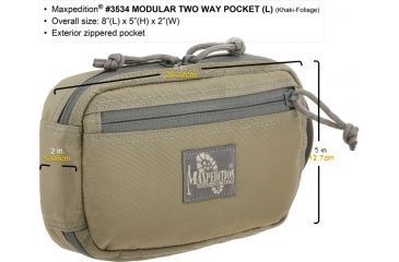 Image of Maxpedition Modular Two Way Pocket, Large, Khaki-Foliage, Khaki-Foliage 3534KF
