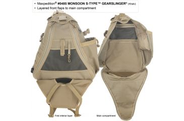 Image of Maxpedition Monsoon S-Type Gearslinger Backpack, Khaki 0485K