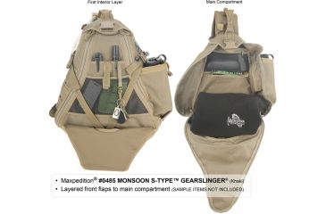 Image of Maxpedition Monsoon S-Type Gearslinger Backpack, Khaki 0485K