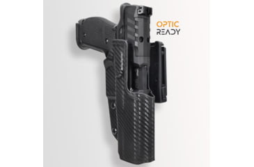 Image of Maxtor Tactical Kydex Classic Clip-on OWB Belt Holster w/ X300U-A, Springfield Prodigy 5, Right, Carbon Fiber, OWBCP-CF-PRODIGY5X300