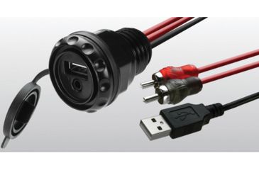 Image of MB Quart Waterproof Dash Mounted USB &amp; 3.2mm with Rca &amp; USB Extension Cable For Gmr1, Black PSAP2