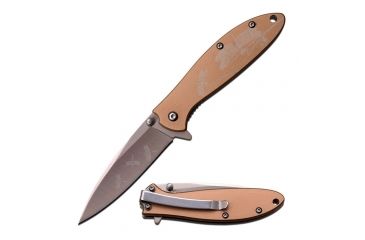 Image of MC Masters Collection Folding Blade, 3.25in, Stainless Steel Blade, Yellow Anodized Aluminum Handle MC-A041YL