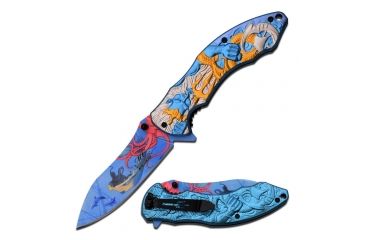 Image of MC Masters Collection Folding Blade, 3.75in, Stainless Steel Blade, 4 Color Anodized Aluminum Handle MC-A027BL