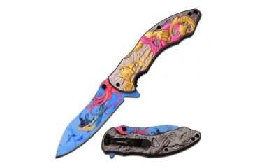 Image of MC Masters Collection Folding Blade, 3.75in, Stainless Steel Blade, 4 Color Anodized Aluminum Handle MC-A027PK