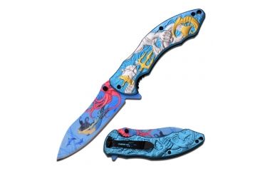 Image of MC Masters Collection Folding Blade, 3.75in, Stainless Steel Blade, 4 Color Anodized Aluminum Handle MC-A027SL