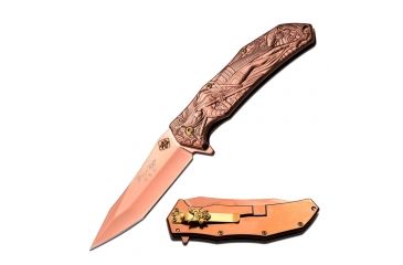 Image of MC Masters Collection Folding Blade, 4.75in, Stainless Steel Blade, Sculpted Art Stainless Steel Handle MC-A035CP