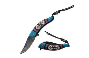 Image of MC Masters Collection Folding Blade, 5in, Stainless Steel Blade, Blue Nylon Fiber Handle MC-A023BL