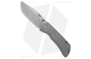 Image of McNees Knives MAC2 Automatic Folding Knife, 3.00in, CPM MagnaCut, Drop Point Blade, Titanium, Gray Handle, Frag Atomic Stonewash, Gray/Gray, 6.65 inch, BHQ-185566