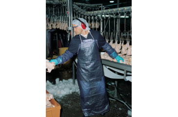 Image of MCR Safety 6 mil Vinyl Apron, Sewn Edge, Blue, 35 Inch Width x 45 Inch Length, O63S4