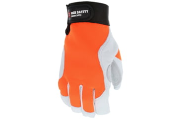 Image of MCR Safety 906DPOM Mechanics Work Gloves, Rugged Grain Goatskin with Cowhide Double Palm, Reinforced Thumb Crotch, Spandex Back, White, Medium, 906DPOM