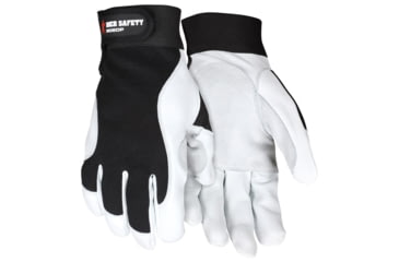 Image of MCR Safety 906DPXL Mechanics Work Gloves, Rugged Grain Goatskin with Cowhide Double Palm, Reinforced Thumb Crotch, Spandex Back, White, X - Large, 906DPXL