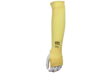 Image of MCR Safety 9378TE Cut Pro Double Ply DuPont Kevlar Competitive Value Cut Resistant Sleeves, Thumb Slot, 18in x 2 1/4in, Yellow, One Size, 9378TE