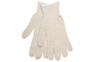 Image of MCR Safety 9636M String Knit Work Gloves, 7 Gauge Regular Weight, Natural 60% Cotton 40% Polyester, Hemmed Cuff, Natural, Medium, 9636M