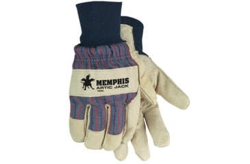 Image of MCR Safety Artic Jack Grain Pigskin Insulated Leather Palm Work Gloves, Thermosock Lined, Knit Wrist, Beige, Large, 1966L
