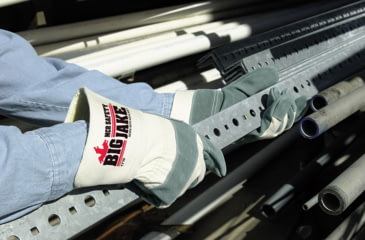 Image of MCR Safety Big Jake Premium A+ Side Leather Palm Work Gloves, 4.5in Safety cuff, Sewn with DuPont Kevlar, Gray, X - Large, 1710XL