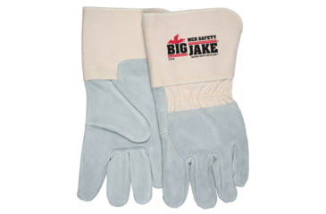Image of MCR Safety Big Jake Premium A+ Side Leather Palm Work Gloves w/4.5 Inch Safety Cuff &amp; 3/4 Leather Back - Men's, Extra Large, 1714