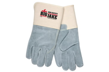 Image of MCR Safety Big Jake Premium A+ Side Leather Palm Work Gloves w/4.5 Inch Safety Cuff &amp; Full Leather Back - Men's, Extra Large, 1718