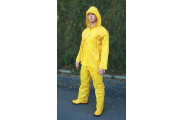 Image of MCR Safety Challenger Series 2 Piece Waterproof Rain Suit, .18mm PVC/Nylon, Yellow, 2X, 7002X2