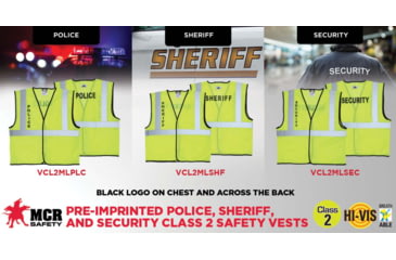 Image of MCR Safety Hi Vis Reflective Lime Safety Vest - VCL2MLSHFX2