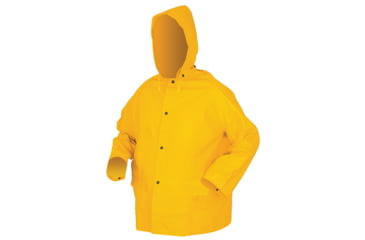 Image of MCR Safety Classic Plus Series 3 Piece Waterproof Rain Suit, .35mm PVC/Poly, Corduroy Collar, Detachable Hood and Bib Pants, Yellow, M, 2403M