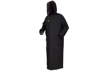 Image of MCR Safety Classic Plus Series Waterproof Ankle Raincoat, .35mm PVC/Poly, Detachable Hood and Corduroy Collar, Limited Flammability, Black, XL, FR267CXL