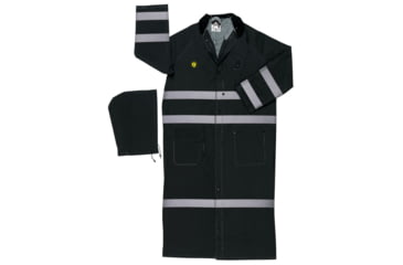 Image of MCR Safety Classic Plus Series Waterproof Ankle Raincoat, .35mm PVC/Poly, Limited Flammability, Black, M, FR267CRM